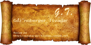 Günsberger Tivadar névjegykártya